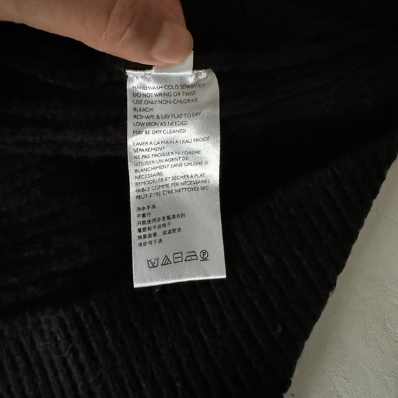 Urban Outfitters Cable Knit 1/4 Zip Cropped Chunky Black Sweater Size L - Picture 7 of 10